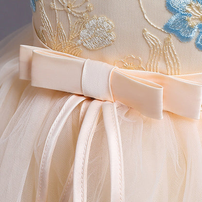 Vestido de Fiesta Infantil Flores y Volantes