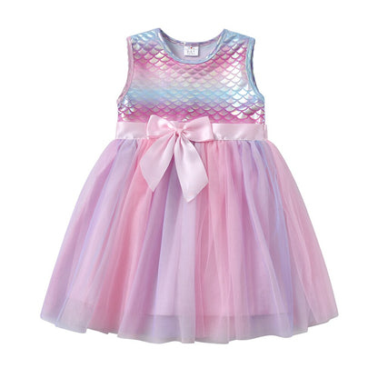 Vestido Infantil de Sirena con Lazo