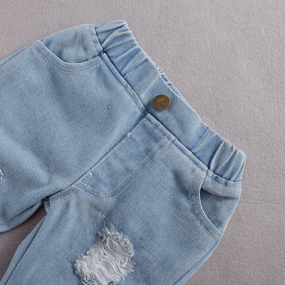 Mameluco de encaje de jeans de manga larga para bebé para niños