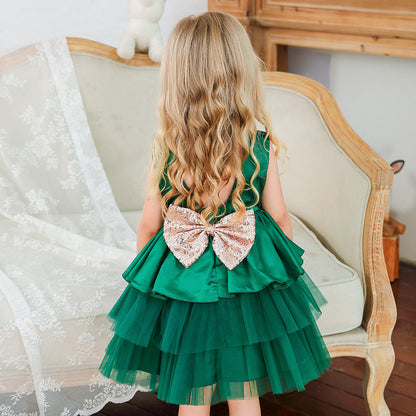 Vestido Fiesta Infantil Volantes Lacinho