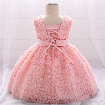 Detalles de Vestido de Fiesta Infantil y Lazo