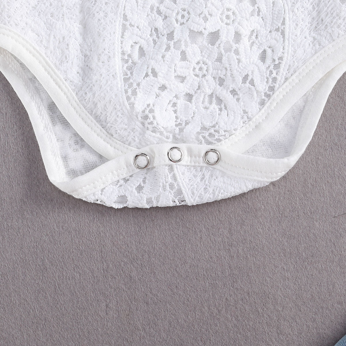 Mameluco de encaje de jeans de manga larga para bebé para niños