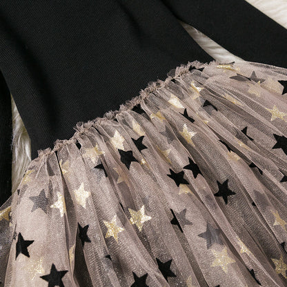 Vestido de Fiesta Infantil Manga Larga Estrellas