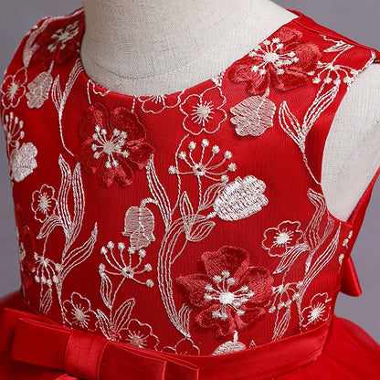 Vestido de Fiesta Infantil Flores y Volantes