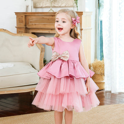 Vestido Fiesta Infantil Volantes Lacinho