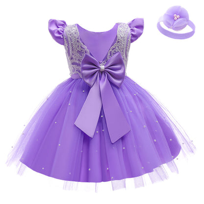 Vestido de Fiesta Infantil Perla + Fajín