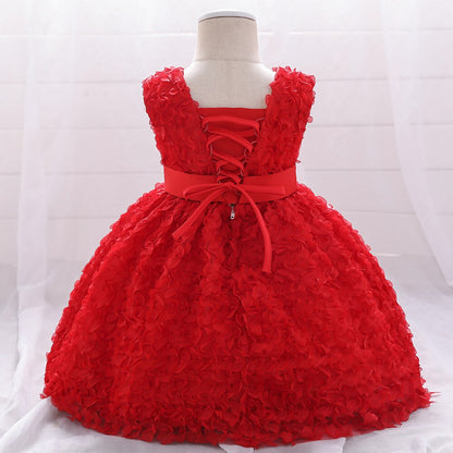Detalles de Vestido de Fiesta Infantil y Lazo