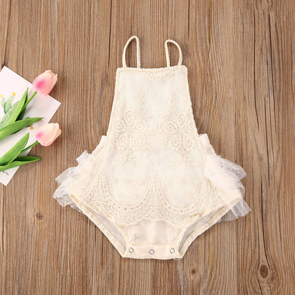 Ropa Bebés Niños Bebé Mono con bordado de encaje floral Body