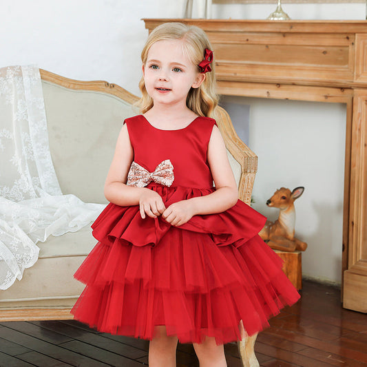 Vestido Fiesta Infantil Volantes Lacinho