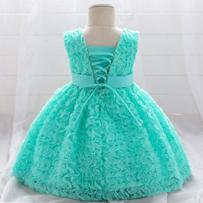 Detalles de Vestido de Fiesta Infantil y Lazo