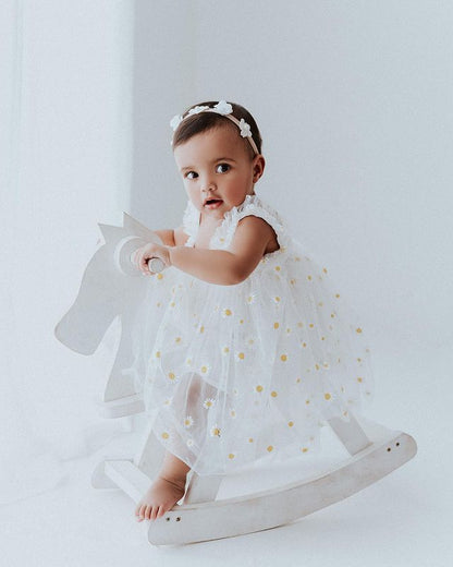 Vestido Infantil Tul Margaritas