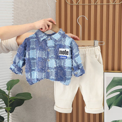 Conjunto Infantil 2 Piezas Camisa Ajedrez