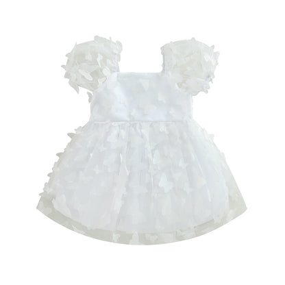 Vestido de princesa, vestido de tul con mangas abullonadas Mariposa