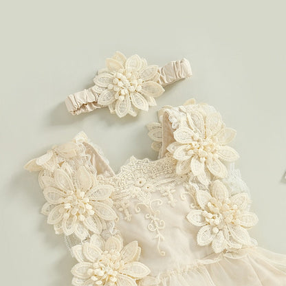 Verano Sin Mangas Cuello Cuadrado Floral Encaje Casual