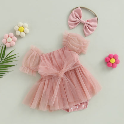 Vestido de tul con lazo