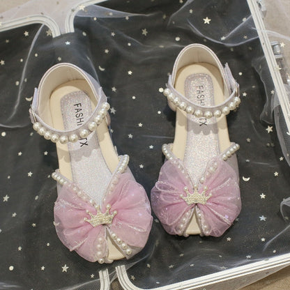 Sandalias con lazo de perlas