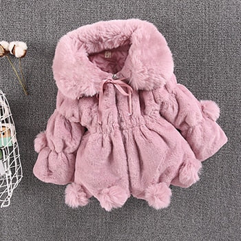 Chaqueta Infantil Piel Pompones