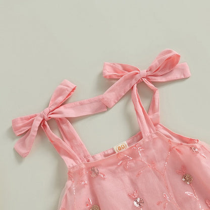 Vestido Infantil Tirantes Lazo Tul