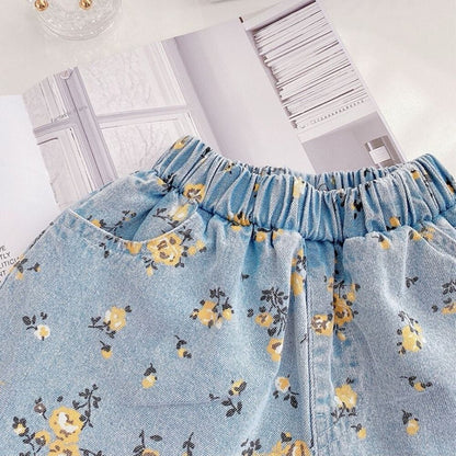 Conjunto Infantil Jeans Flores