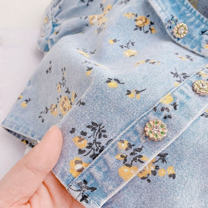 Conjunto Infantil Jeans Flores