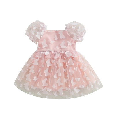Vestido de princesa, vestido de tul con mangas abullonadas Mariposa