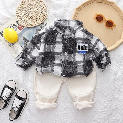 Conjunto Infantil 2 Piezas Camisa Ajedrez
