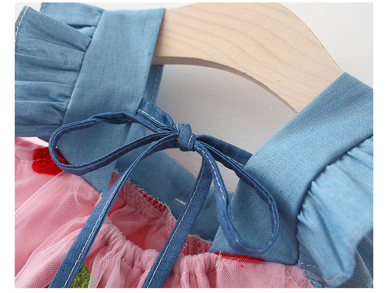 Vestido Infantil Frutos y Tul