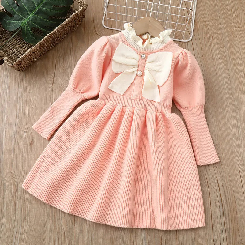 Vestidos de princesa de manga larga con lazo.