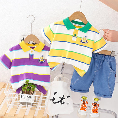 Conjunto Infantil Polo Cuello Rayas