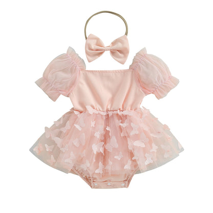 Vestido mameluco con estampado de mariposas