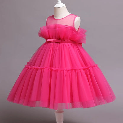 Vestido de Fiesta Infantil Tul y Lazo