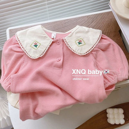 Conjunto plisado rosa de verano, top pequeño de 2 piezas + faldas