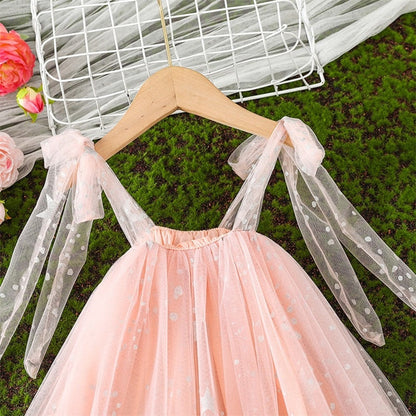 Vestido Infantil Tirantes Lazo Tul