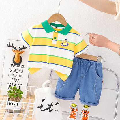 Conjunto Infantil Polo Cuello Rayas