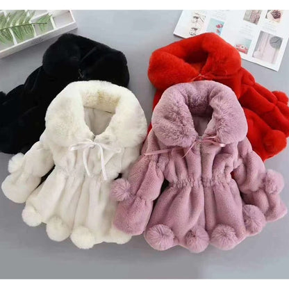 Chaqueta Infantil Piel Pompones