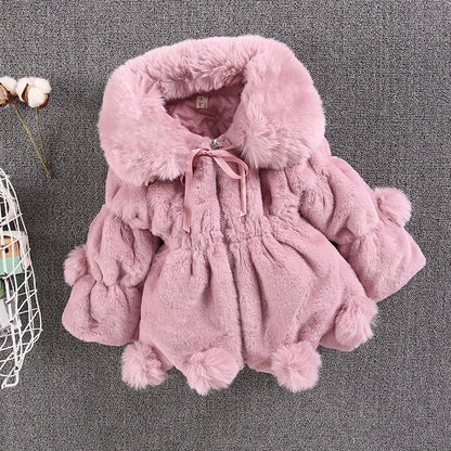 Chaqueta Infantil Piel Pompones