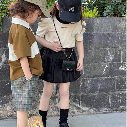 Conjunto Infantil 2 Piezas Camiseta + Falda Voluminosa