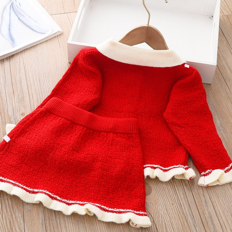 Conjunto Infantil 2 Piezas Falda + Cárdigan