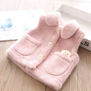 Abrigo cálido para niños de piel esponjosa + osito de peluche