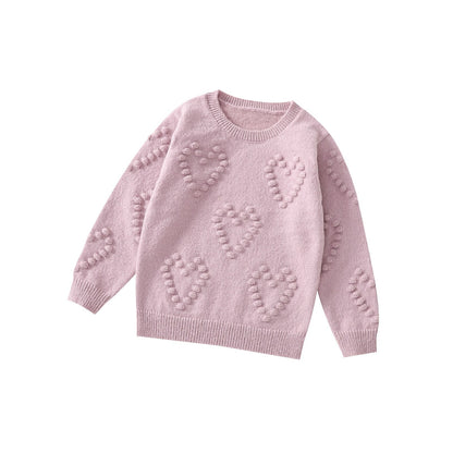 Jersey de punto de corazón de manga larga