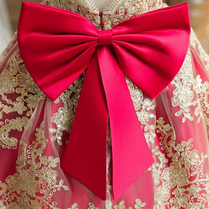 Vestido de Princesa de Encaje de Lujo para Niños