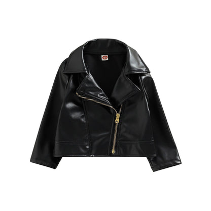 Chaqueta de cuero PU, manga larga