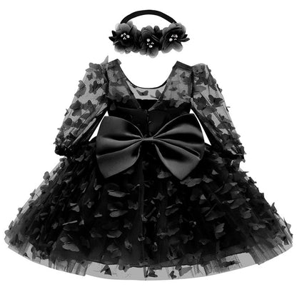 Vestido Infantil Mariposas + Fajín