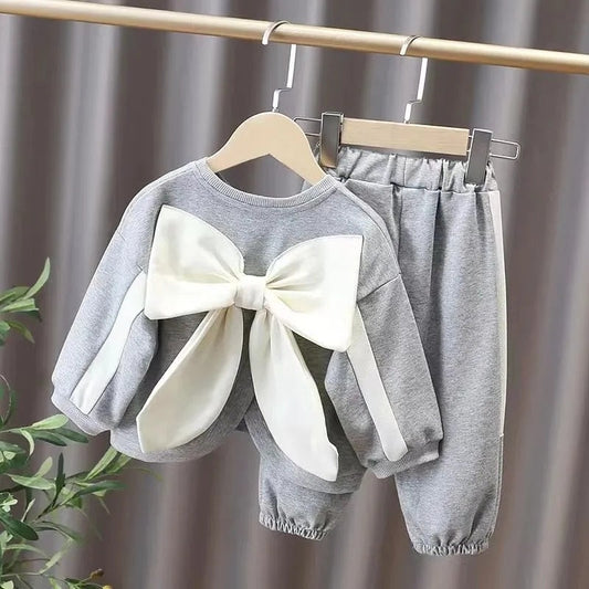 Conjunto Infantil Sudadera Apliques Lazo