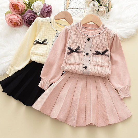 Conjunto Infantil Cárdigan + Falda