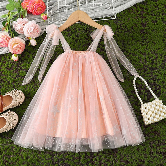 Vestido Infantil Tirantes Lazo Tul