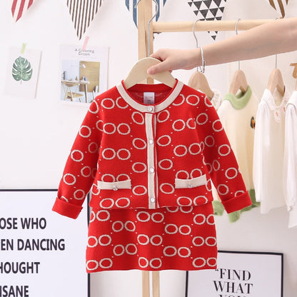 Conjunto Infantil Falda + cardigan