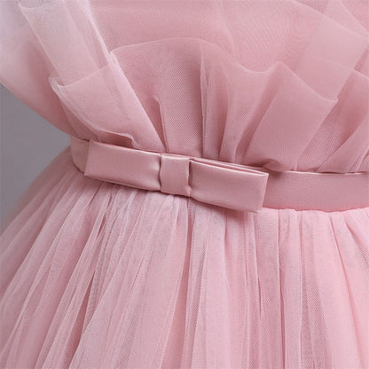 Vestido de Fiesta Infantil Tul y Lazo