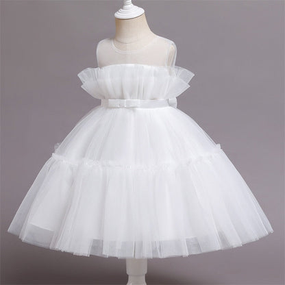 Vestido de Fiesta Infantil Tul y Lazo