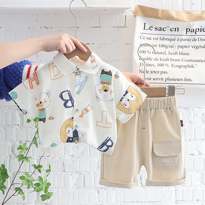 Conjunto infantil de camisa de bebé con osito lindo